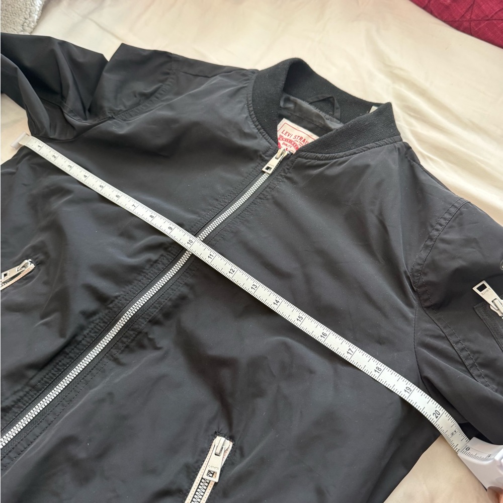 Levi’s Black Bomber Jacket | Size M | Zip Front Flight Jacket - Picture 7 of 8